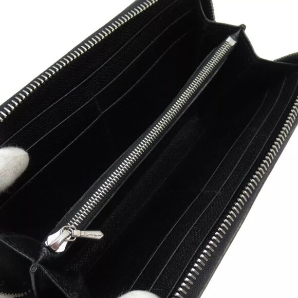 Auth BVLGARI Zip Around long wallet black leather - Picture 6 of 10